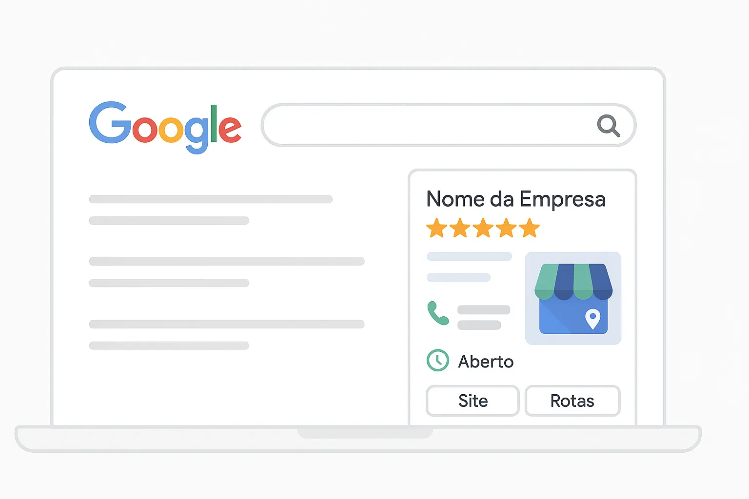 Perfil otimizado no Google Meu Negócio com fotos e avaliações